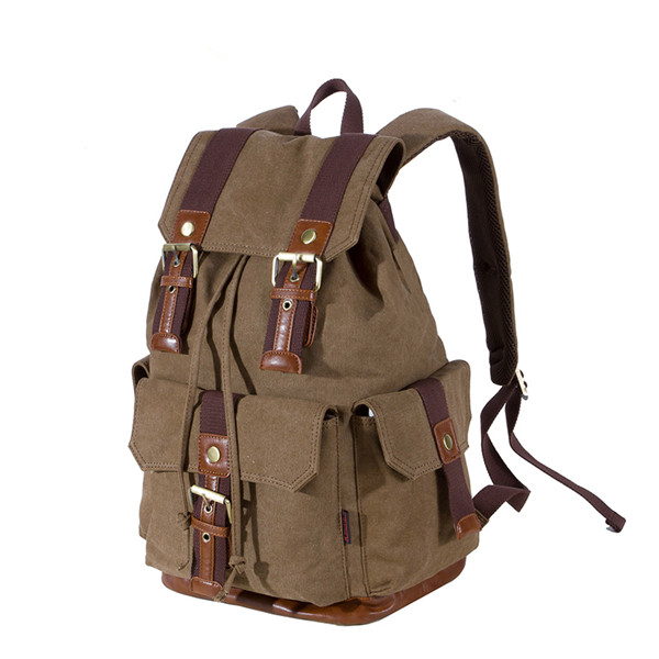 Vintage Casual Canvas Mountaineering Backpack Outdoor Travel Bag